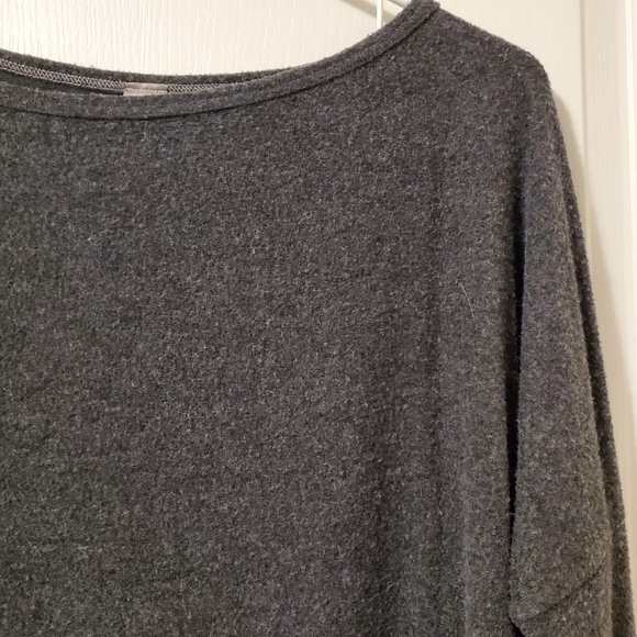 Go Couture Boatneck Dolman Knit Sweater- Grey/White (Size S) - Picture 5 of 16